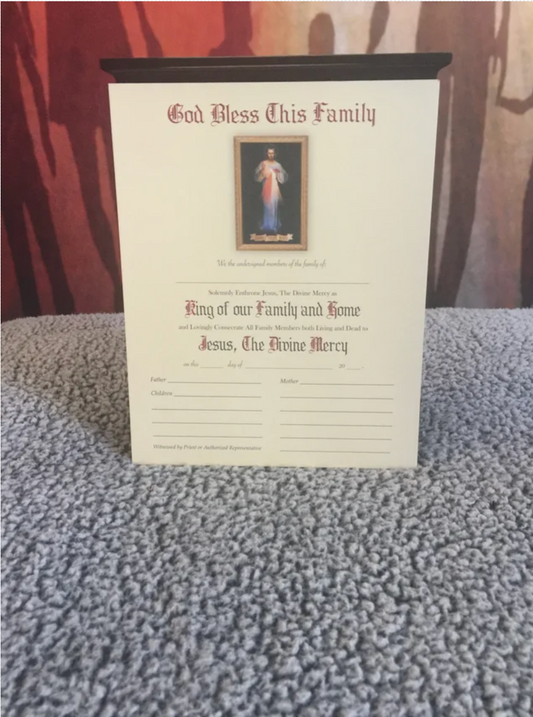 Certificate of Enthronement (English)